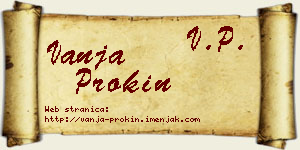 Vanja Prokin vizit kartica